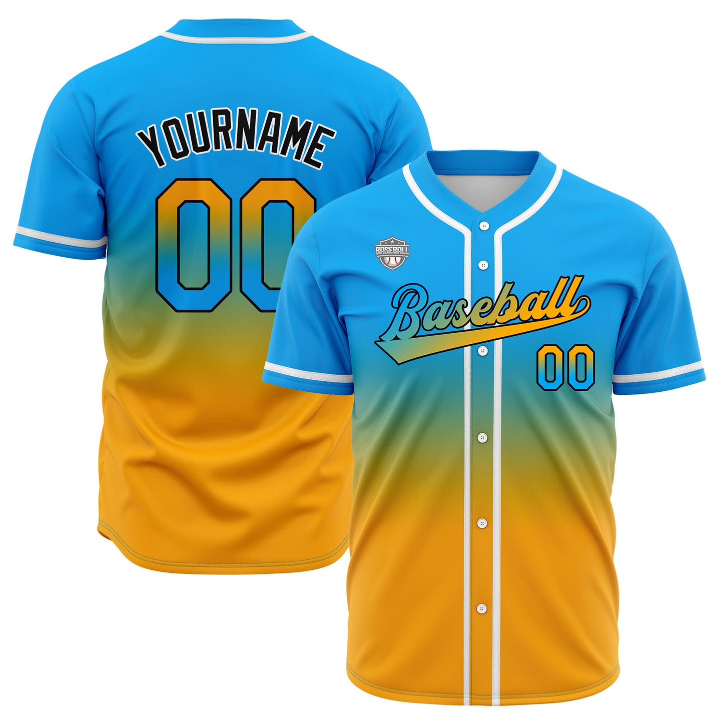 Custom Gradient Baseball Jerseys Personalized Name Number Logo