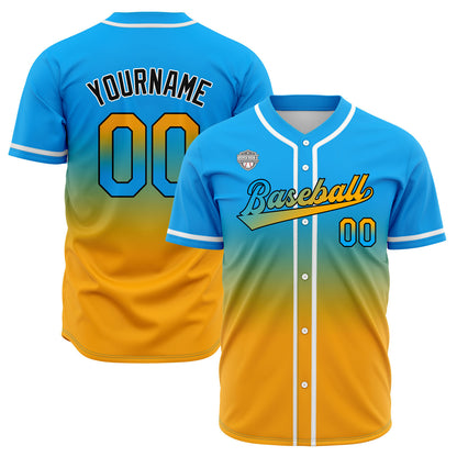 Custom Gradient Baseball Jerseys Personalized Name Number Logo