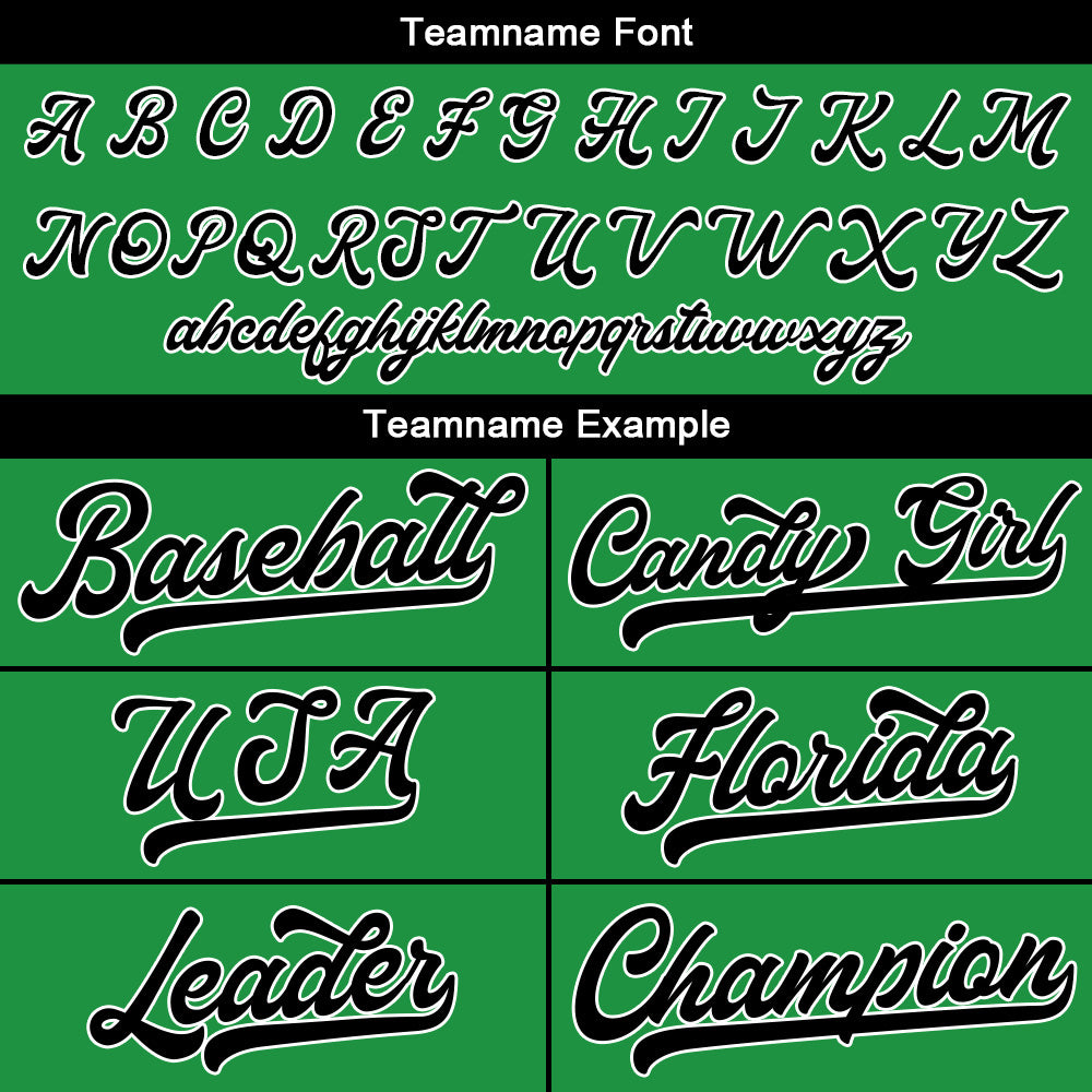 Custom Baseball Jersey Stitched Design Personalized Hip Hop Baseball Shirts Kelly Green-Black