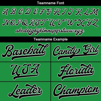 Custom Baseball Jersey Stitched Design Personalized Hip Hop Baseball Shirts Kelly Green-Black