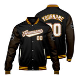 Custom Black Brown Varsity Jackets for Men Women Youth Personalized Letterman Jackets