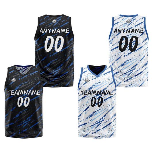 Custom Reversible Basketball Suit for Adults and Kids Personalized Jersey Damage-Blue