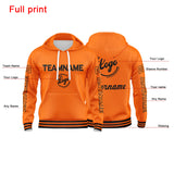 Custom Orange Sweatshirt Hoodie For Men Women Girl Boy Print Your Logo Name Number