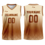 Custom Beige Brown Gradient Basketball Jersey Uniform Suit Printed Your Logo Name Number
