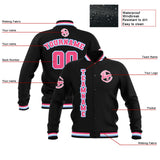 Custom Black Pink Light Blue Waterproof Varsity Jackets Personalized Stitched Name Number Logo to Letterman Jackets