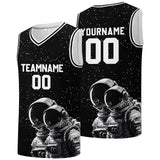 Custom basketball jersey for men and women. Stitched and printed name, number and logo Black