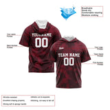 Custom Burgundy Short Sleeve Hoodies for Men Women Shirts with Hoods Printed Name Logo