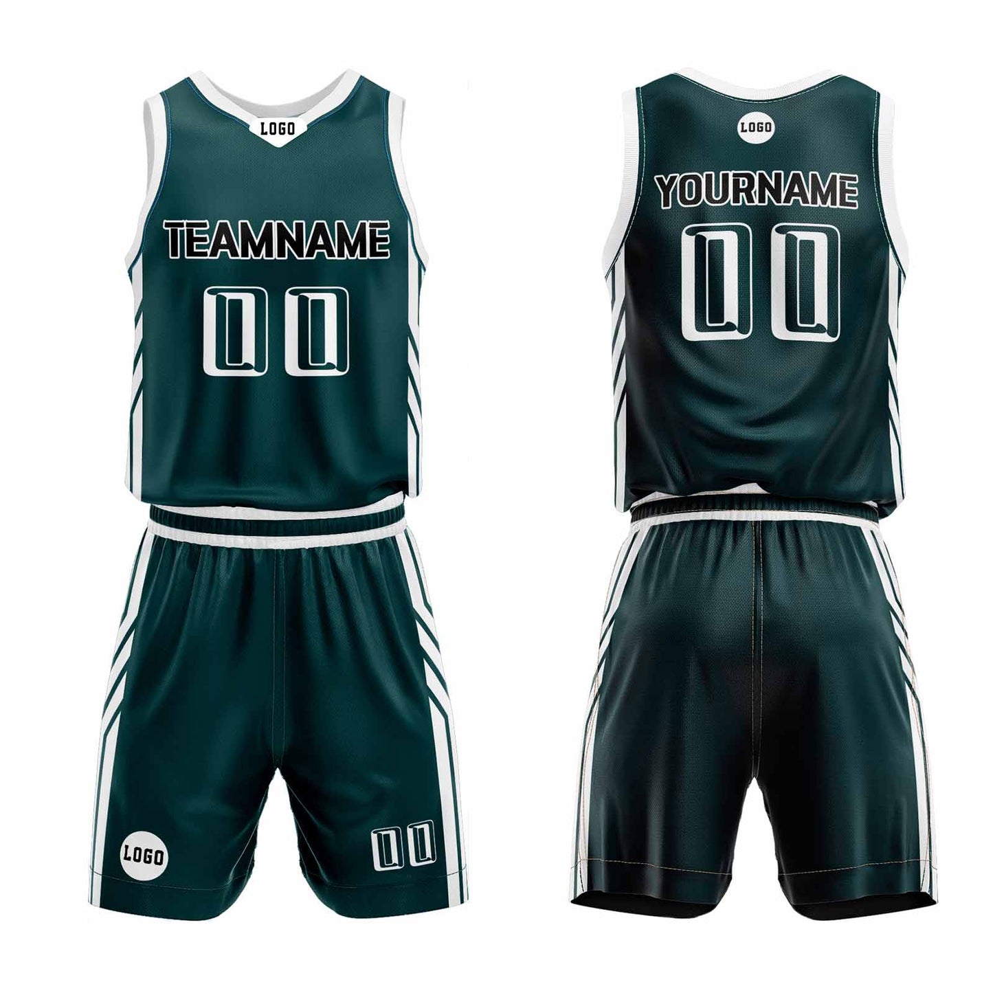 Custom Green Basketball Jersey Uniform Suit Printed Your Logo Name Number