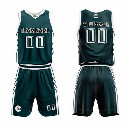 Custom Green Basketball Jersey Uniform Suit Printed Your Logo Name Number