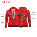 Custom Navy Red Sweatshirt Hoodie For Men Women Girl Boy Print Your Logo Name Number