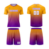 Custom Orange Purple Uniform Jersey Kids Adults Personalized Set Jersey Shirt