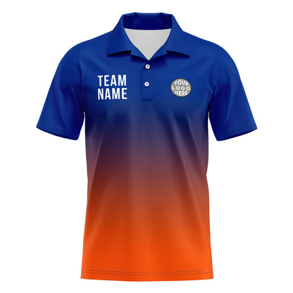 Custom Royal Orange Football Polo Shirts  Add Your Unique Logo/Name/Number