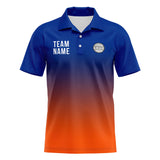 Custom Royal Orange Football Polo Shirts  Add Your Unique Logo/Name/Number