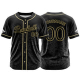 Custom Black Button Down Baseball Jersey for Men Women Adult Youth Print Name Number Logo