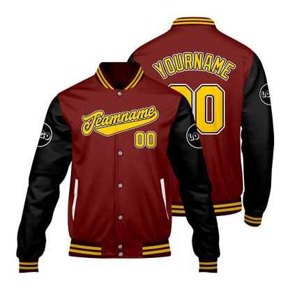 Custom Red Black Varsity Jackets for Men Women Youth Personalized Letterman Jackets