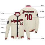 Custom Varsity Jacket Letterman jacket for Men, Women and Youth Crimson Cream