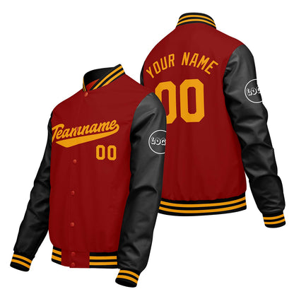 Custom Red Black Varsity Jackets for Men Women Youth Personalized Letterman Jackets