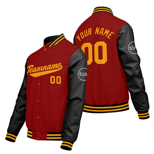 Custom Red Black Varsity Jackets for Men Women Youth Personalized Letterman Jackets