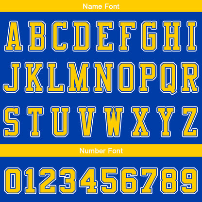 Custom Gradient Royal Yellow Reversible Basketball Suit for Adults and Kids Personalized Jersey