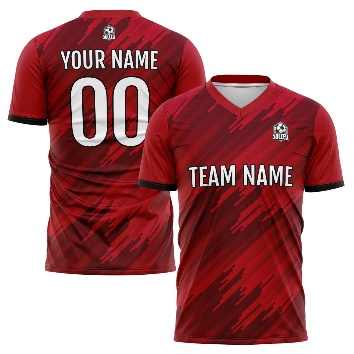 Custom Red Uniform Jersey Kids Adults Personalized Set Jersey Shirt