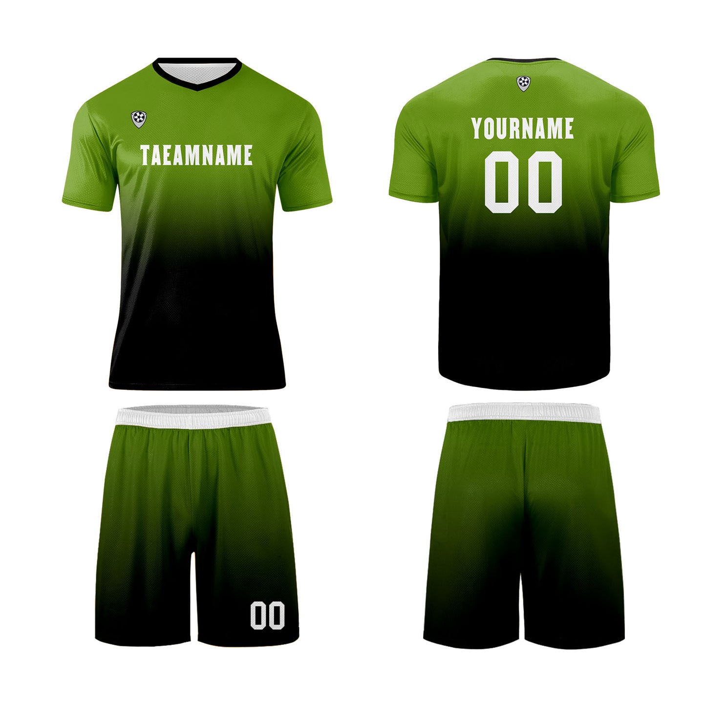 Custom Olive Green Black Uniform Jersey Kids Adults Personalized Set Jersey Shirt