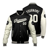Custom Black Cream White Varsity Jackets for Men Women Youth Personalized Letterman Jackets