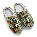 Custom Your Own Personalized Cotton Slippers for Dog Cat Lover Add Any Text Photoes White&Light Green&Brown