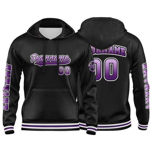 Custom Purple Black  Sweatshirt Hoodie For Men Women Girl Boy Print Your Logo Name Number