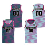 Custom Grey Pink Reversible Basketball Suit for Adults and Kids Personalized Jersey