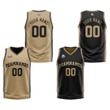 Custom Gold Black Reversible Basketball Suit for Adults and Kids Personalized Jersey