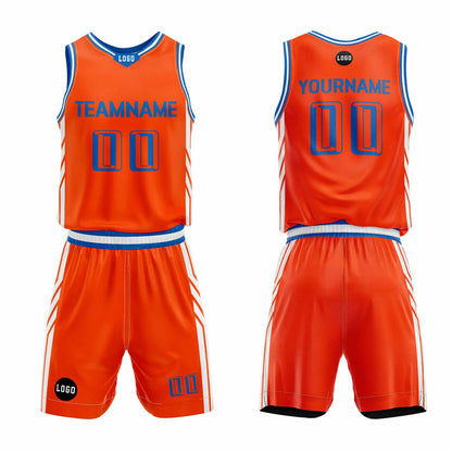 Custom Orange Blue Basketball Jersey Uniform Suit Printed Your Logo Name Number