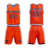 Custom Orange Blue Basketball Jersey Uniform Suit Printed Your Logo Name Number