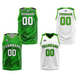 Custom Strip-Type Green Reversible Basketball Suit for Adults and Kids Personalized Jersey