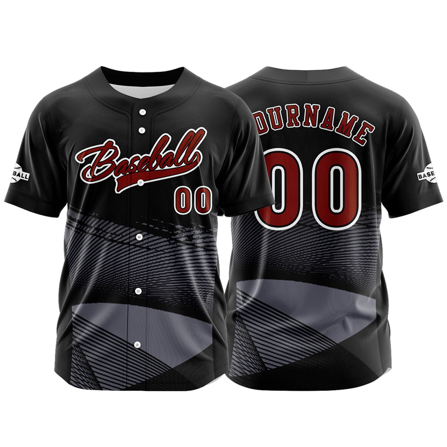 Custom Black Button Down Baseball Jersey for Men Women Adult Youth Print Name Number Logo