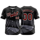 Custom Black Button Down Baseball Jersey for Men Women Adult Youth Print Name Number Logo
