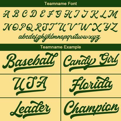 Custom Baseball Jersey Stitched Design Personalized Hip Hop Baseball Shirts Gold-Dark Green