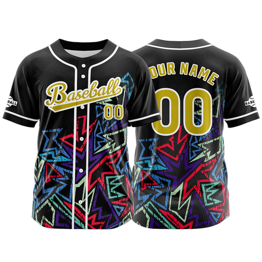 Custom Black Yellow Button Down Baseball Jersey for Men Women Adult Youth Print Name Number Logo