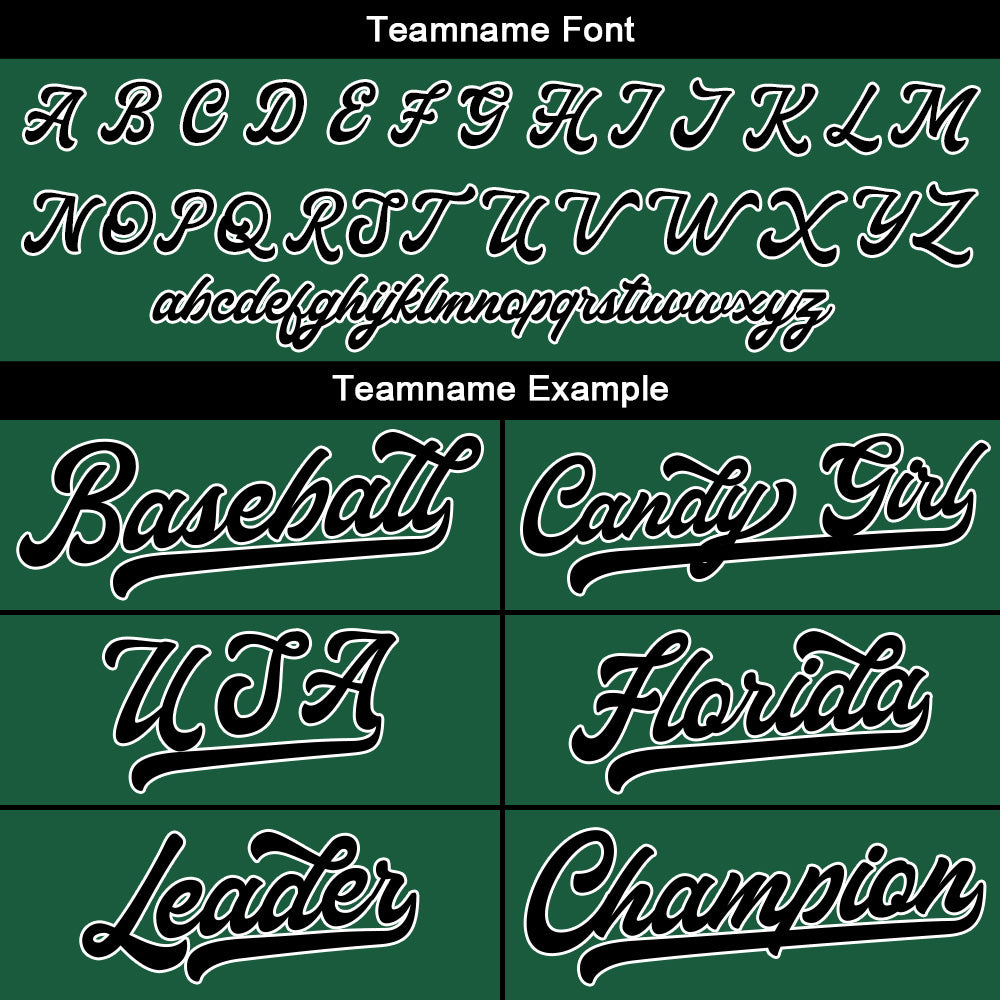 Custom Baseball Jersey Stitched Design Personalized Hip Hop Baseball Shirts Dark Green-Black