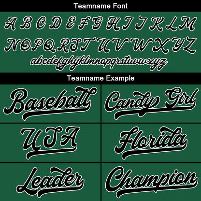 Custom Baseball Jersey Stitched Design Personalized Hip Hop Baseball Shirts Dark Green-Black