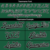 Custom Baseball Jersey Stitched Design Personalized Hip Hop Baseball Shirts Dark Green-Black