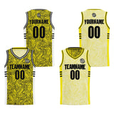 Custom Black Yellow Reversible Basketball Suit for Adults and Kids Personalized Jersey