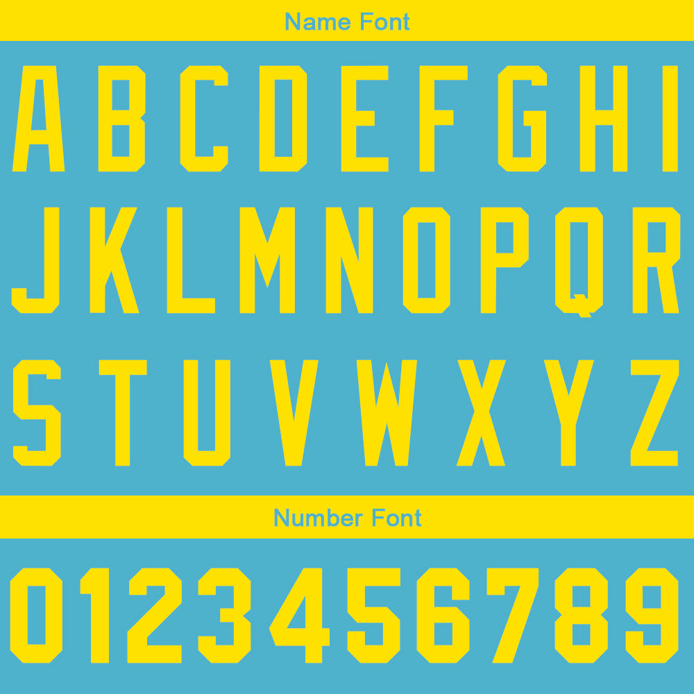 Custom Baseball Jersey Stitched Design Personalized Hip Hop Baseball Shirts Light Blue-Yellow