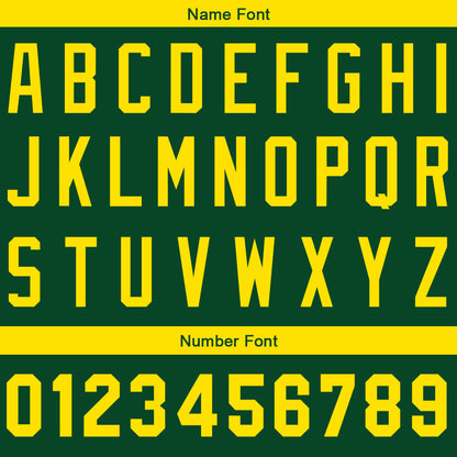Custom Baseball Jersey Stitched Design Personalized Hip Hop Baseball Shirts Dark Green-Yellow