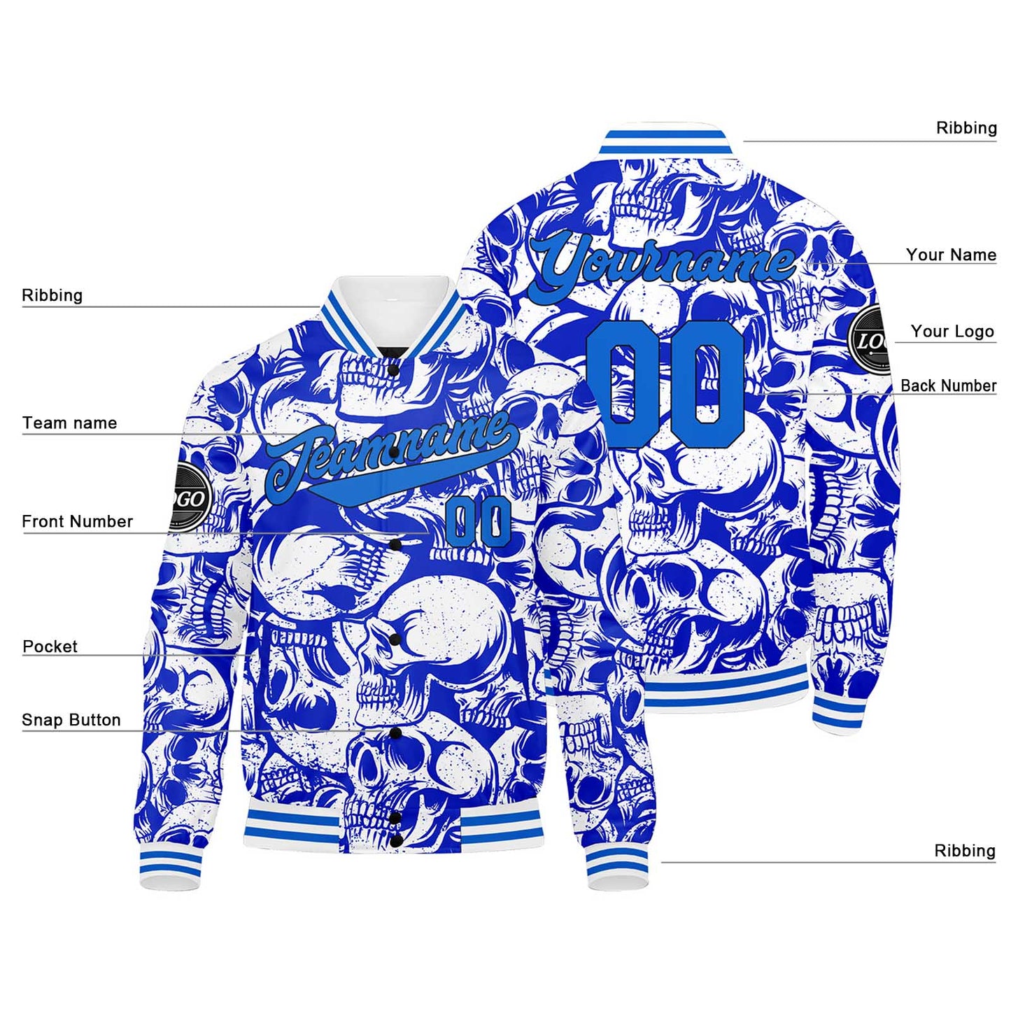 Custom dark blue Varsity Jacket for Men Women and Youth with Personalized Letterman Jacket