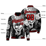 Custom Blurred Skeleton & Black Varsity Jacket for Men Women and Youth with Personalized Letterman Jacket
