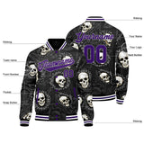 Custom Black Purple Varsity Jacket for Men Women and Youth with Personalized Letterman Jacket