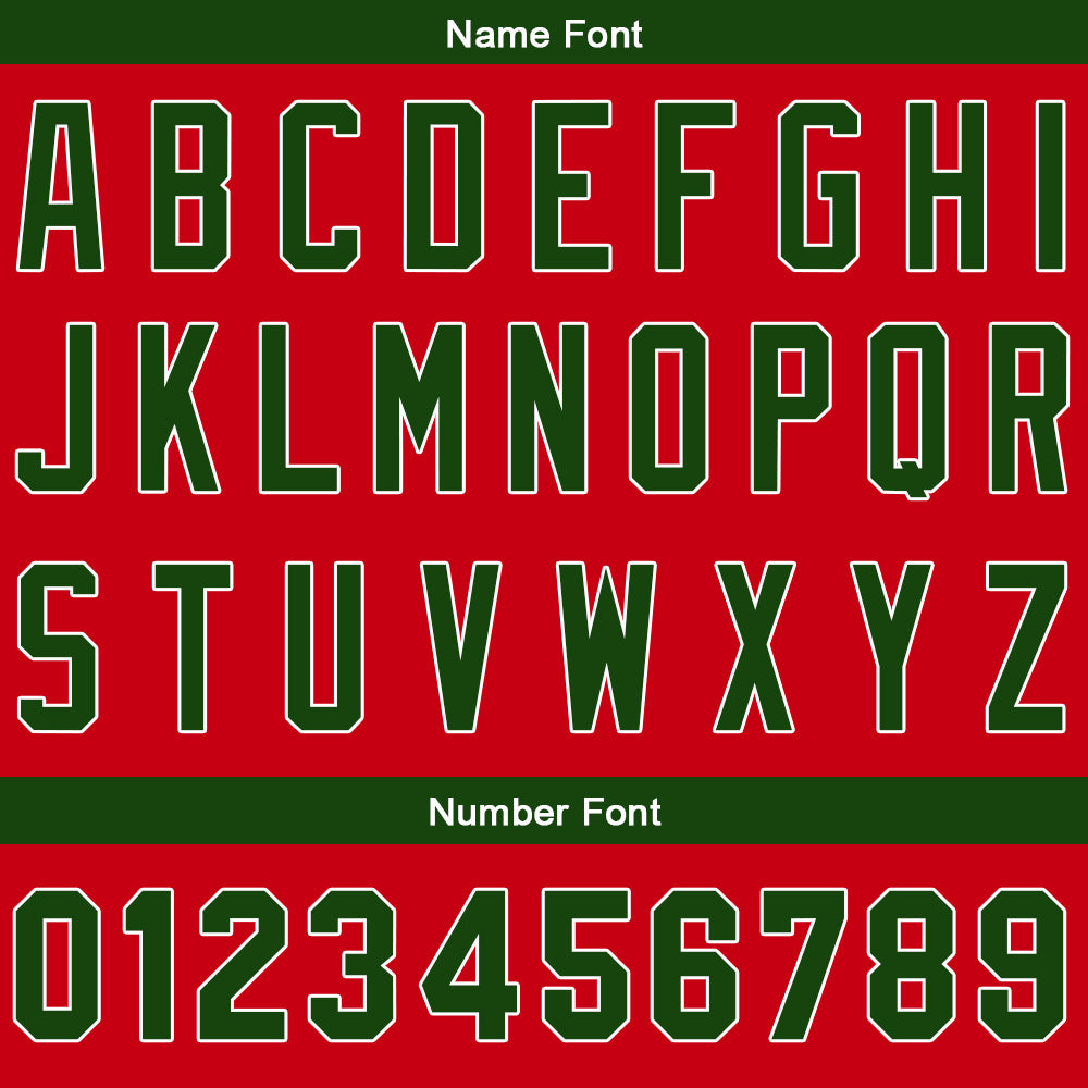 Custom Baseball Jersey Stitched Design Personalized Hip Hop Baseball Shirts Red-Dark Green