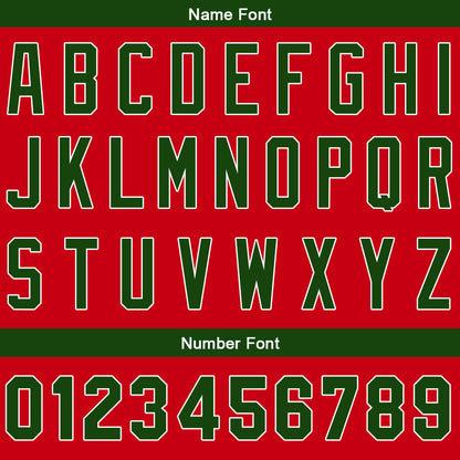 Custom Baseball Jersey Stitched Design Personalized Hip Hop Baseball Shirts Red-Dark Green