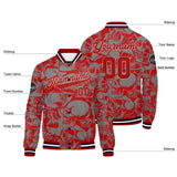 Custom  red gray Varsity Jacket for Men Women and Youth with Personalized Letterman Jacket