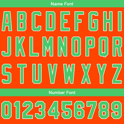 Custom Baseball Jersey Stitched Design Personalized Hip Hop Baseball Shirts Orange-Green